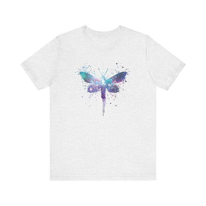 Galaxy Moth Graphic Tee - Watercolor Splatter Butterfly T-Shirt