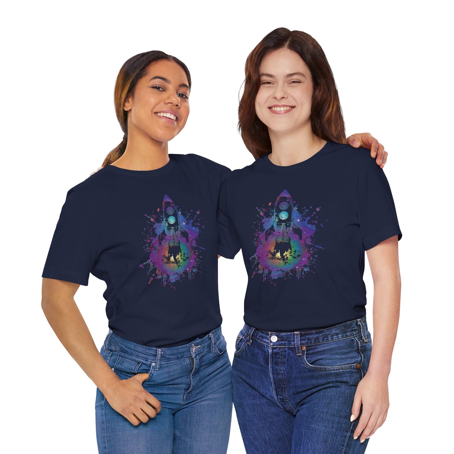 Rocket Ship T-Shirt — Colorful Space Launch Graphic Tee
