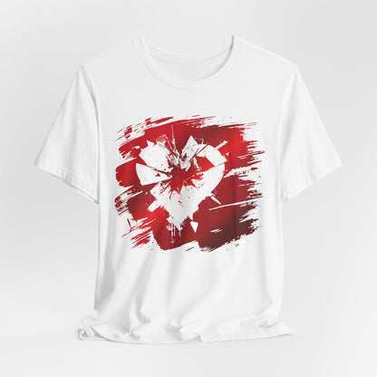 Broken Heart Brushstroke Tee — Distressed Red Heart Graphic Shirt