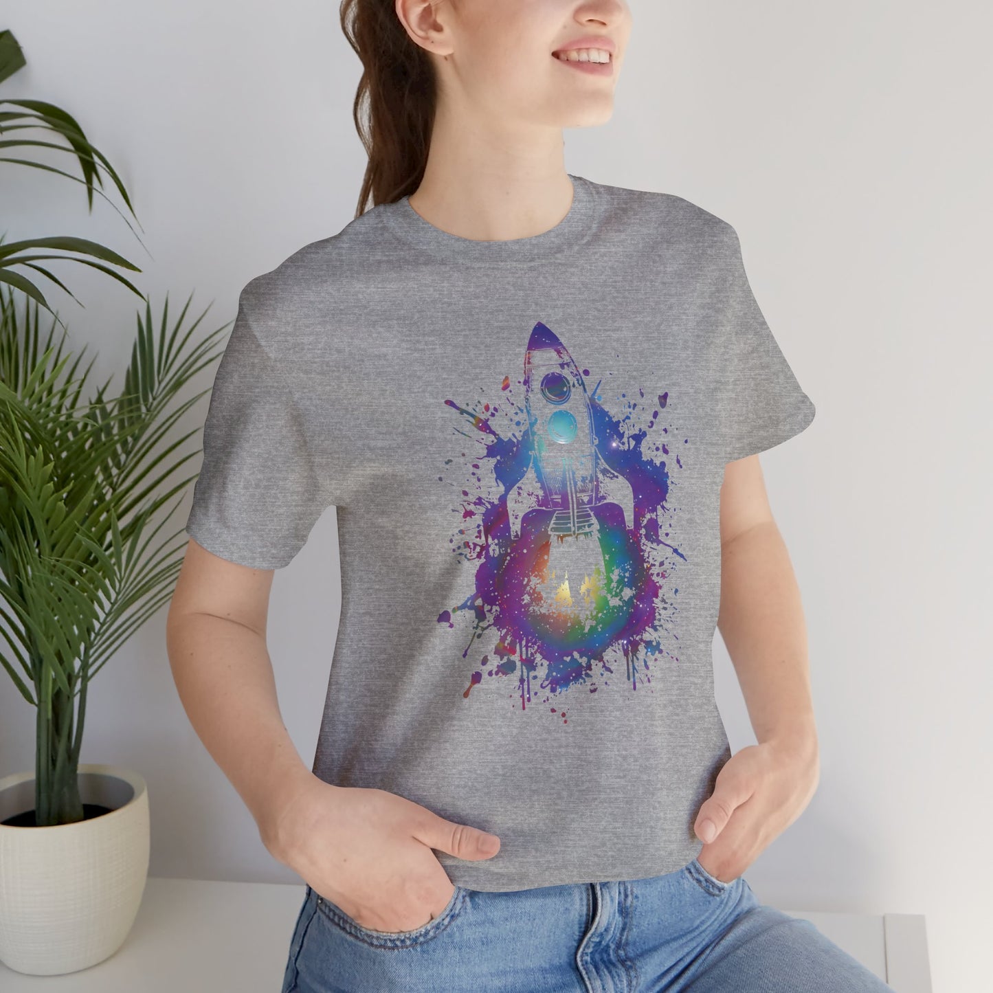 Rocket Ship T-Shirt — Colorful Space Launch Graphic Tee