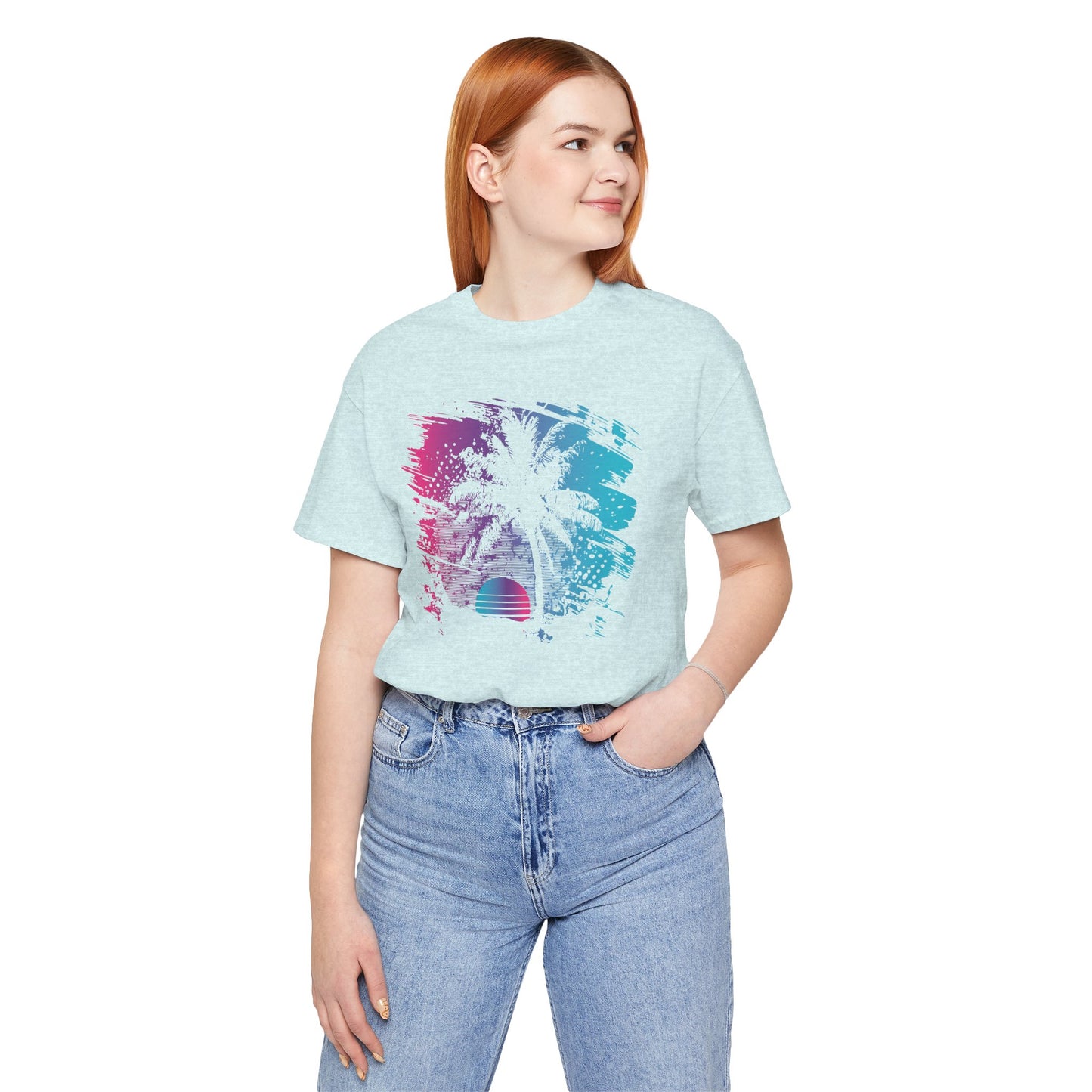 Retro Palm Sunset Tee — Vintage Beach Palm Tree T-Shirt