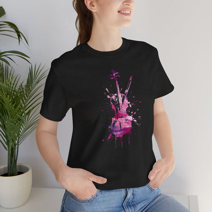 T-Shirt — Pink Watercolor Violin/Cello Graphic Tee