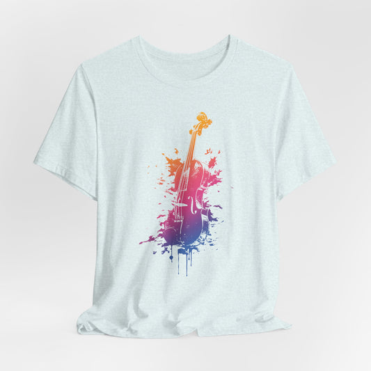 Colorful Violin Splash T-Shirt — Watercolor Musician Tee for Violinists & Music Lovers