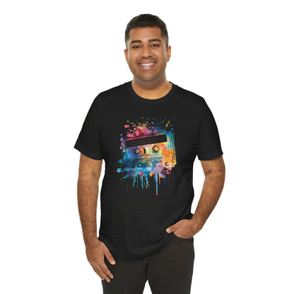 Retro Watercolor Cassette Tape T-Shirt — Vintage Music Tee