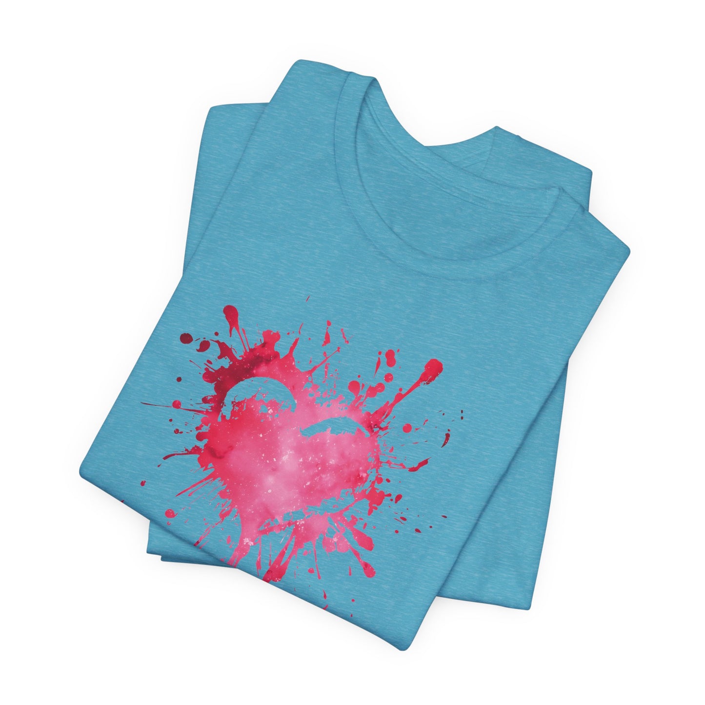 Heart Paint Splash T‑Shirt — Watercolor Pink Heart Graphic Tee