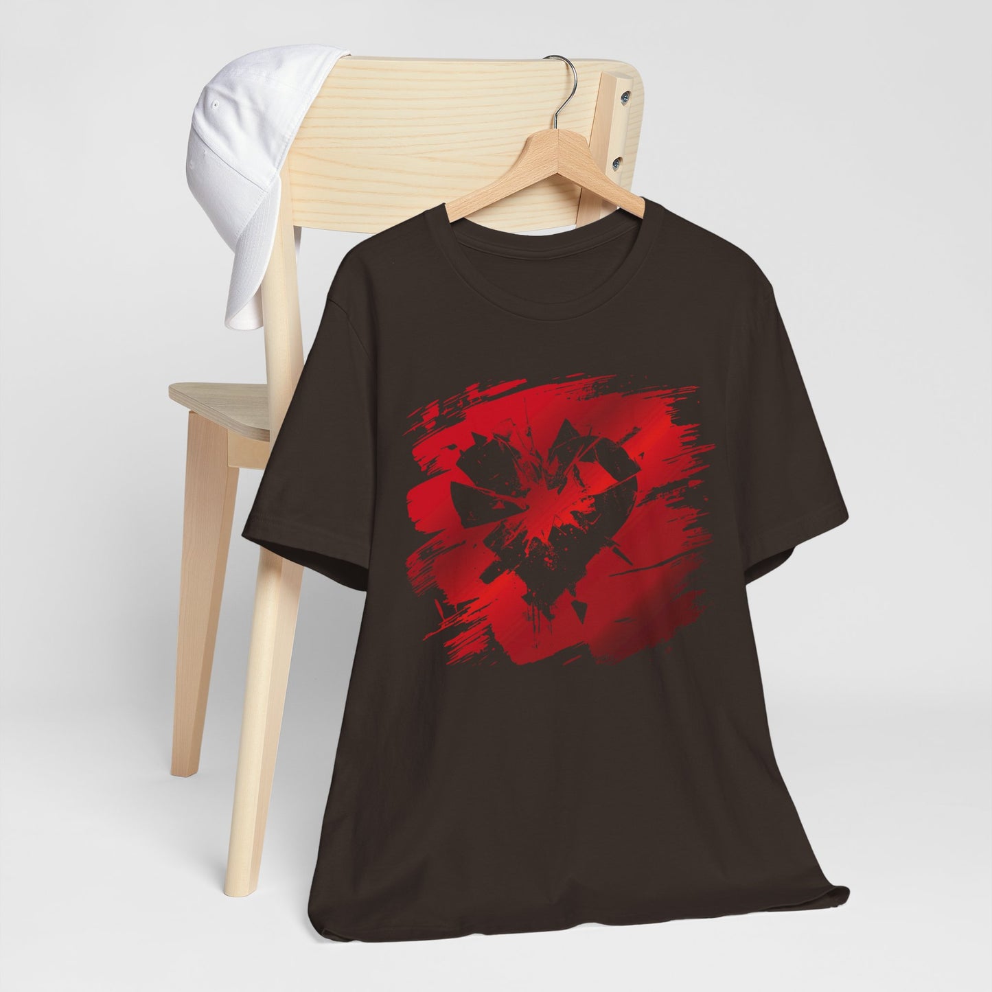 Broken Heart Brushstroke Tee — Distressed Red Heart Graphic Shirt