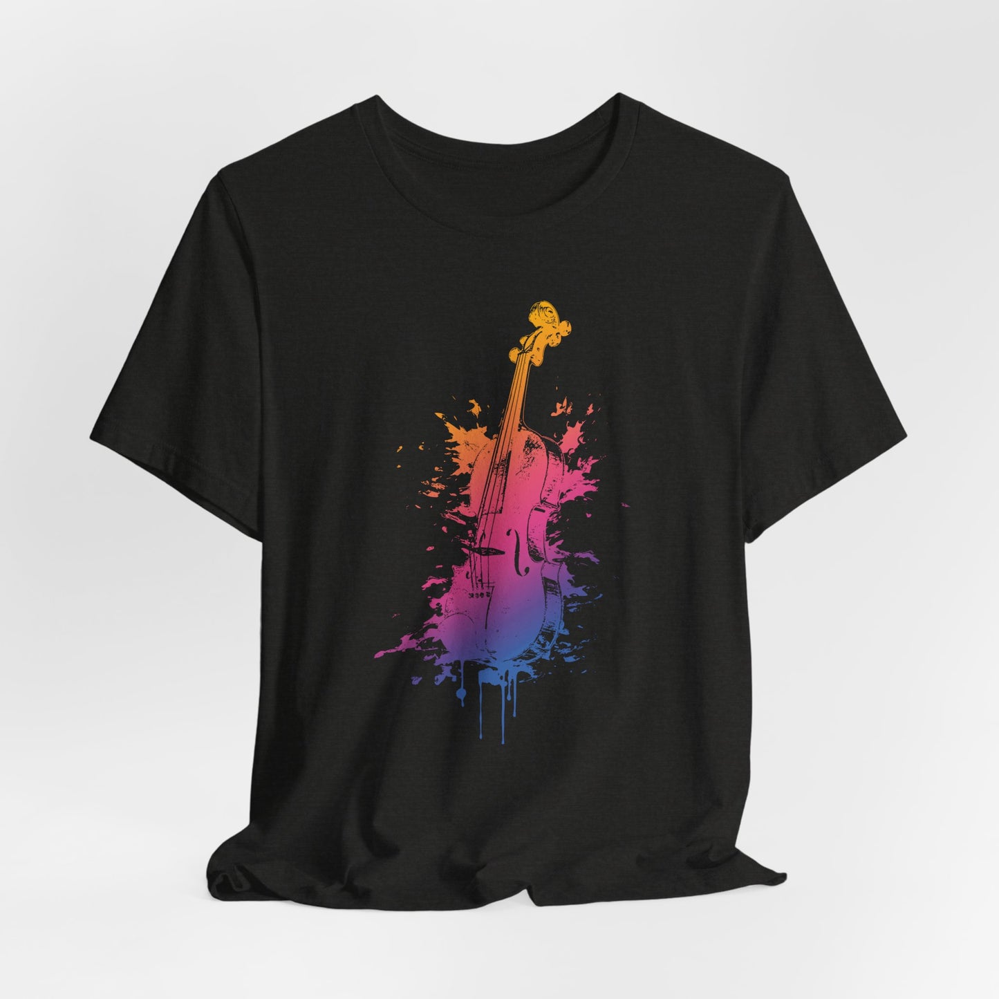 Colorful Violin Splash T-Shirt — Watercolor Musician Tee for Violinists & Music Lovers