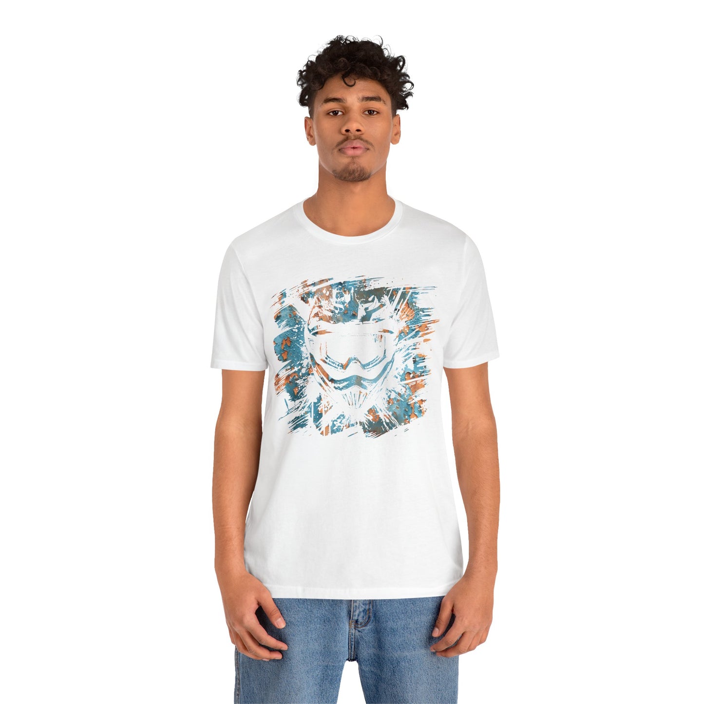 Motorcross Helmet T-Shirt — Distressed Brushstroke Animal Graphic Tee