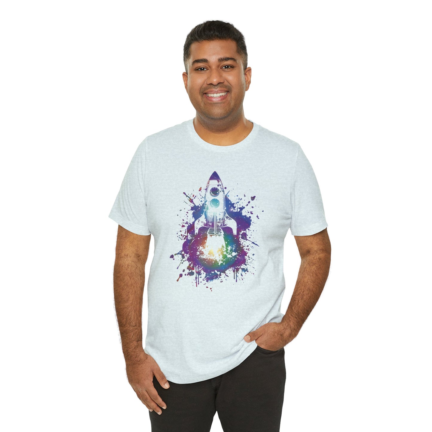 Rocket Ship T-Shirt — Colorful Space Launch Graphic Tee