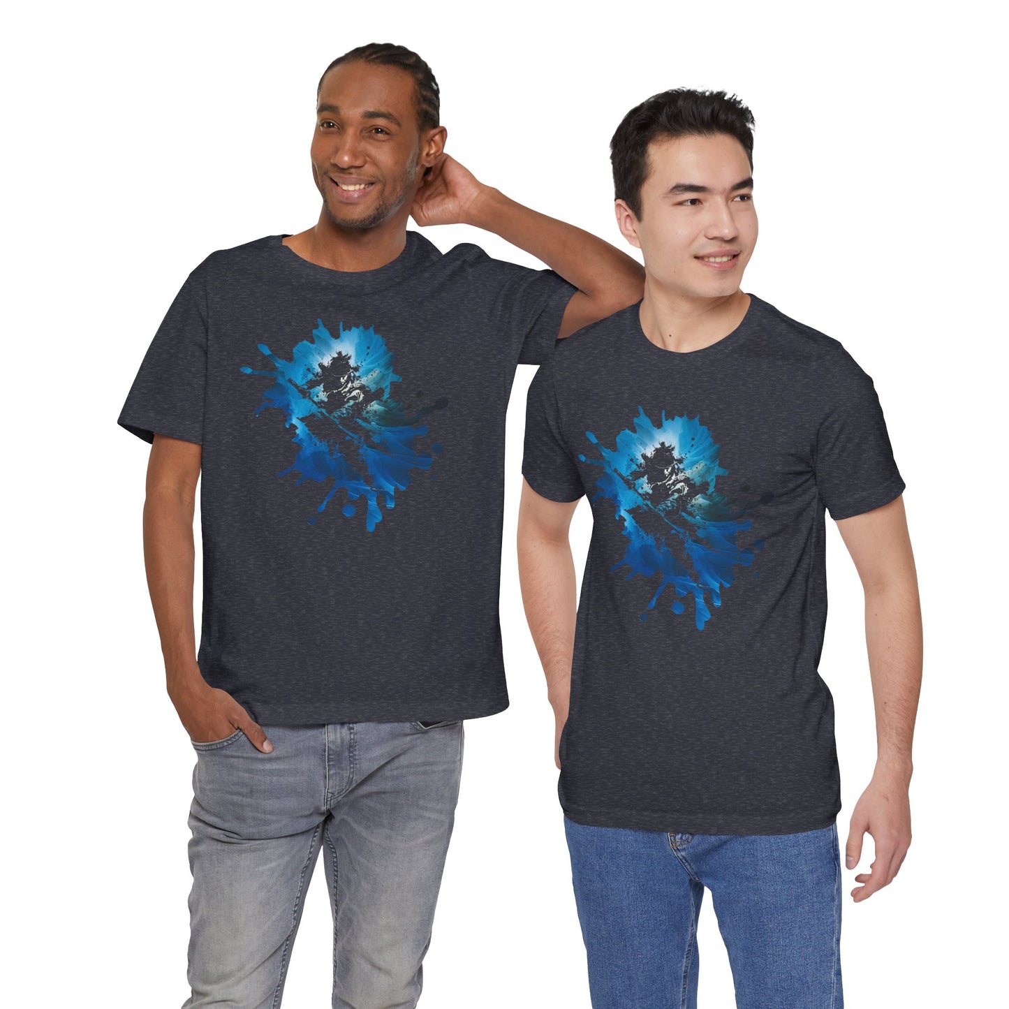 Watercolor Skateboarder T-Shirt — Blue Splash Graphic Tee
