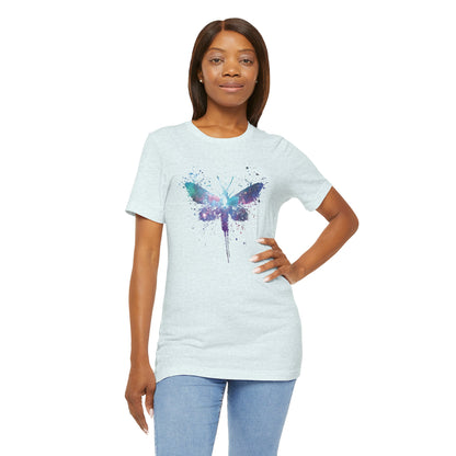 Galaxy Moth Graphic Tee - Watercolor Splatter Butterfly T-Shirt