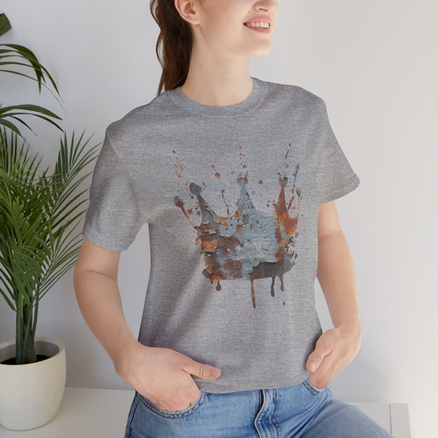 Weathered Kingdom T-Shirt — Watercolor Drip King Crown Graphic Tee