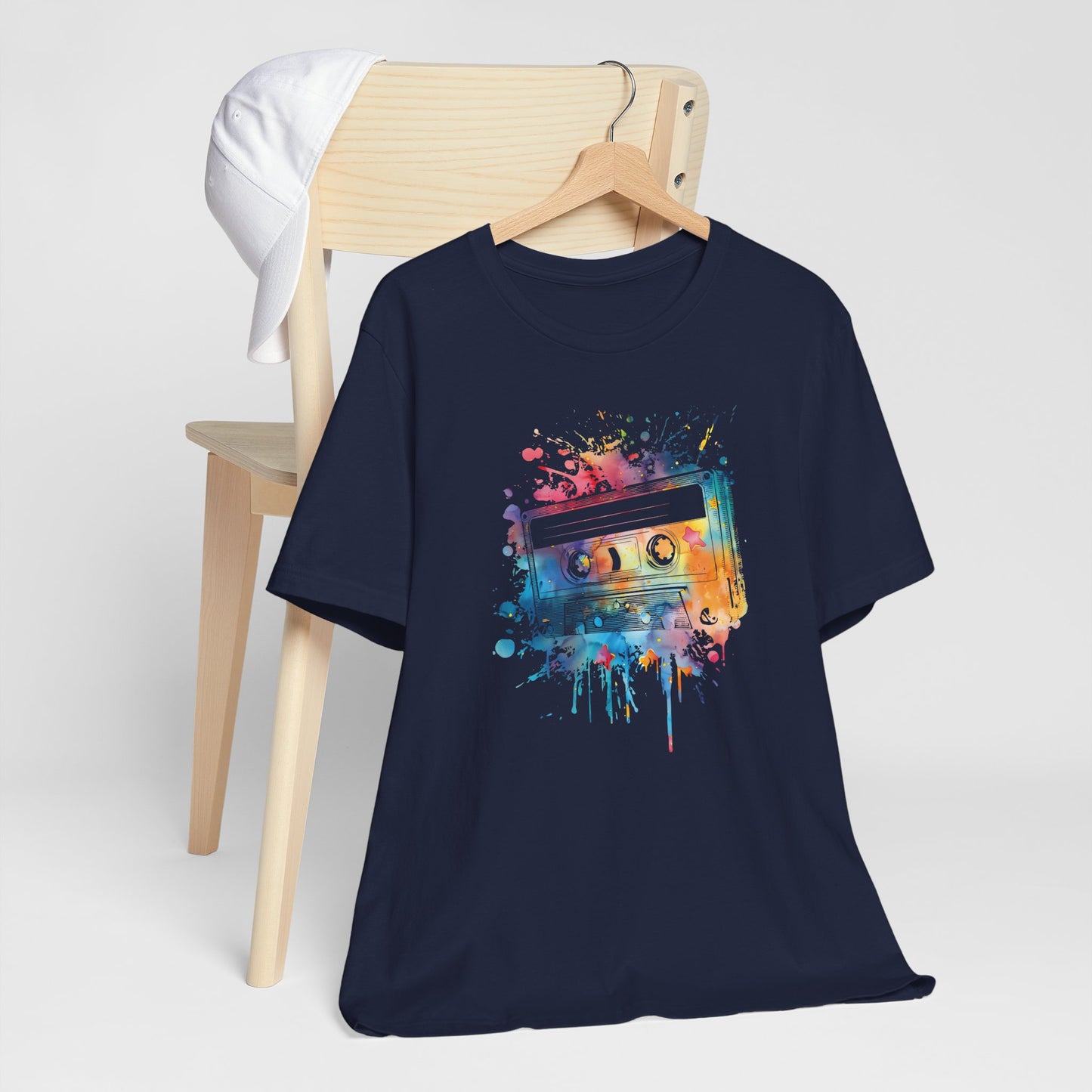 Retro Watercolor Cassette Tape T-Shirt — Vintage Music Tee