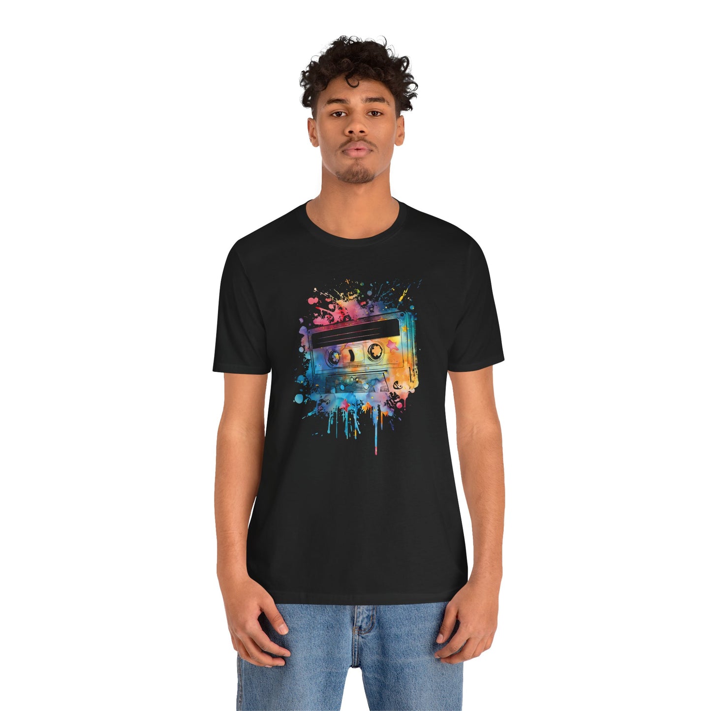 Retro Watercolor Cassette Tape T-Shirt — Vintage Music Tee