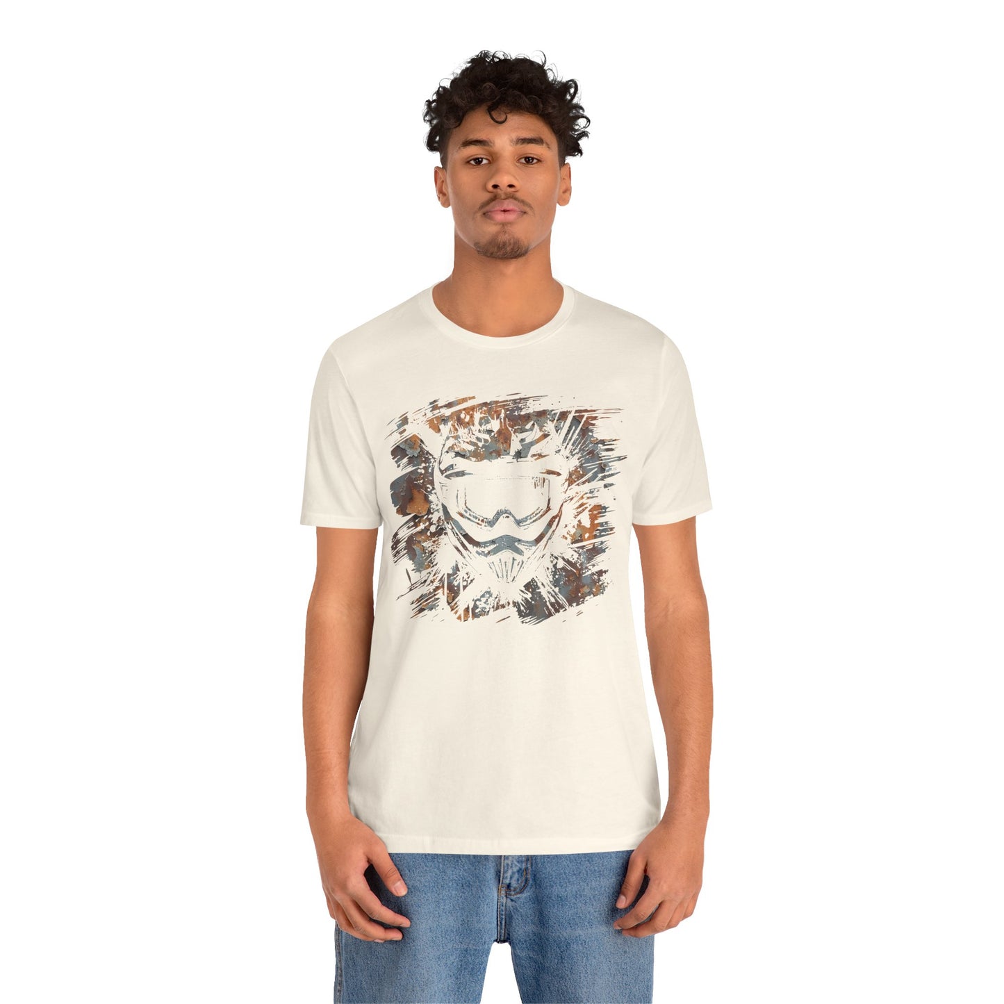 Motorcross Helmet T-Shirt — Distressed Brushstroke Animal Graphic Tee