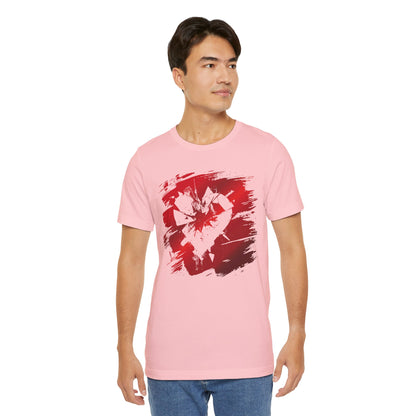 Broken Heart Brushstroke Tee — Distressed Red Heart Graphic Shirt