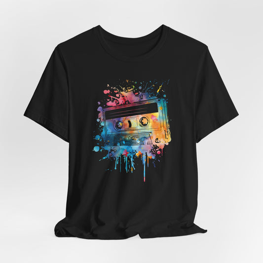 Retro Watercolor Cassette Tape T-Shirt — Vintage Music Tee