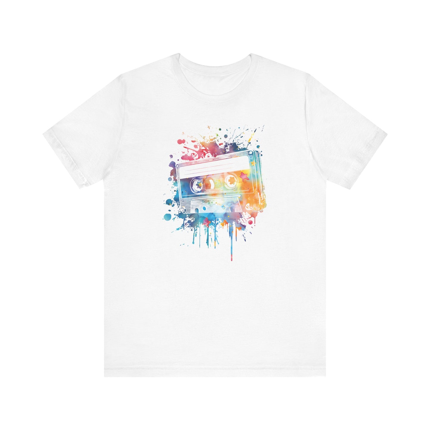 Retro Watercolor Cassette Tape T-Shirt — Vintage Music Tee