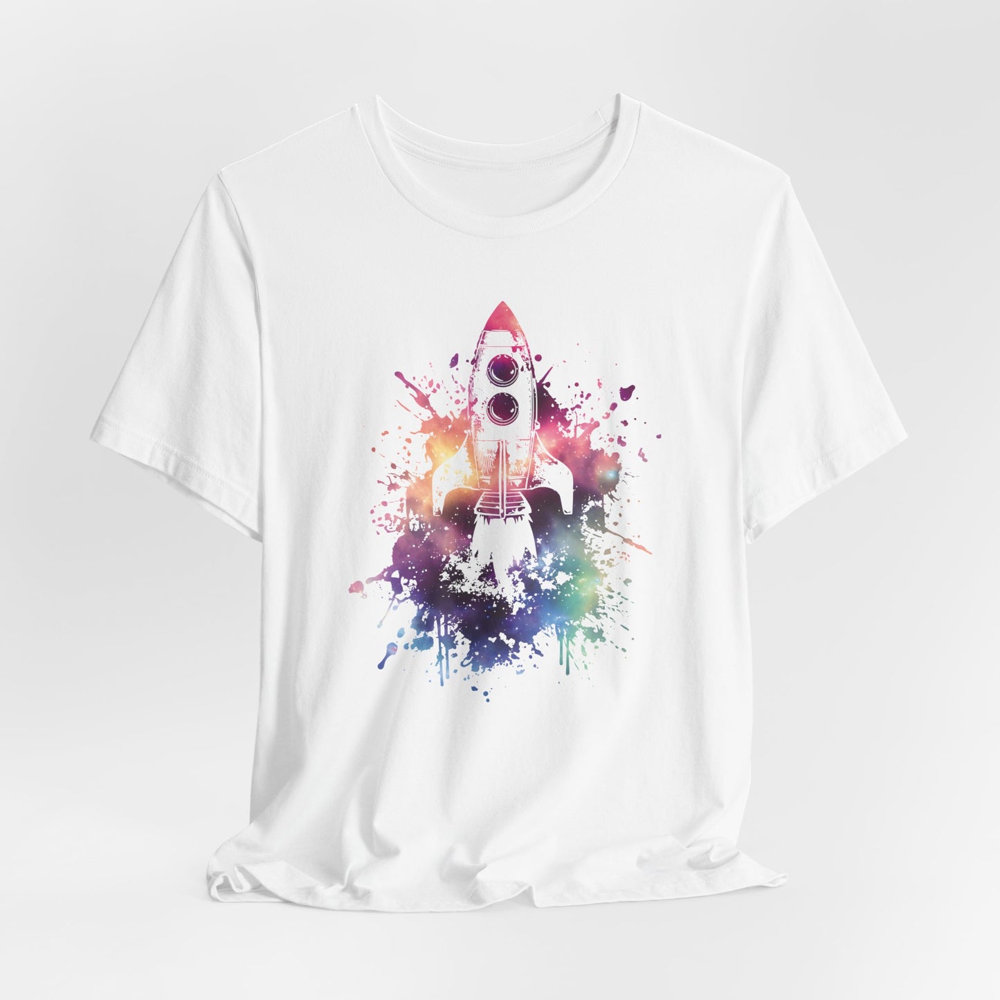 Rocket Ship T-Shirt — Colorful Space Launch Graphic Tee