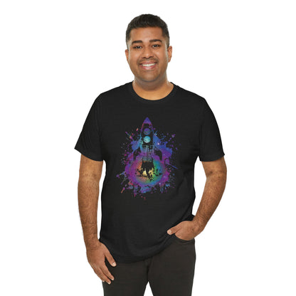 Rocket Ship T-Shirt — Colorful Space Launch Graphic Tee