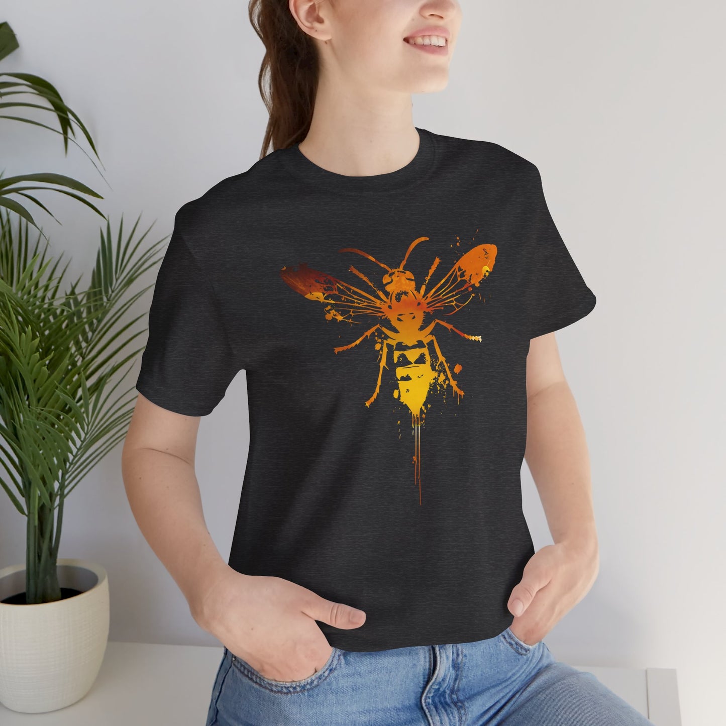 Sting Like a Bee Graphic Tee — Orange Watercolor Bee Shirt