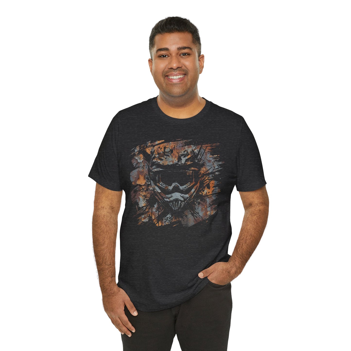 Motorcross Helmet T-Shirt — Distressed Brushstroke Animal Graphic Tee