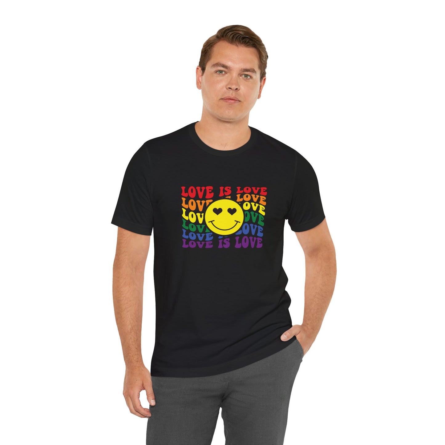 Love Is Love Rainbow Smiley T-Shirt