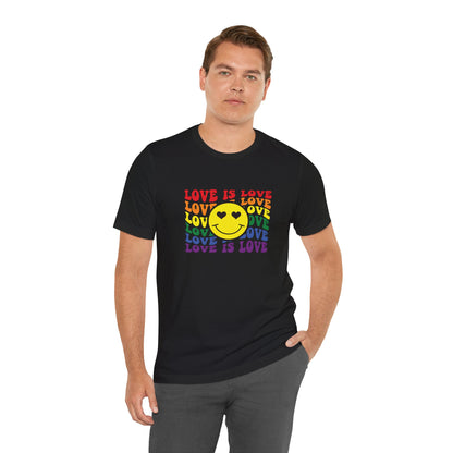 Love Is Love Rainbow Smiley T-Shirt