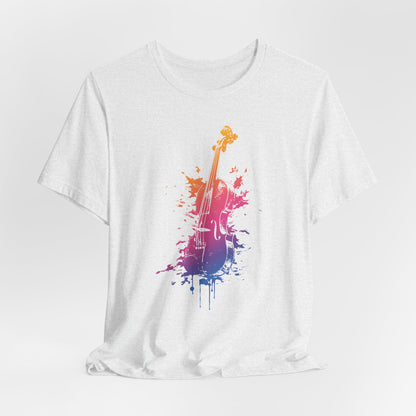 Colorful Violin Splash T-Shirt — Watercolor Musician Tee for Violinists & Music Lovers