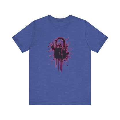 Locked Up Graphic Tee — Dark Splatter Lock Design