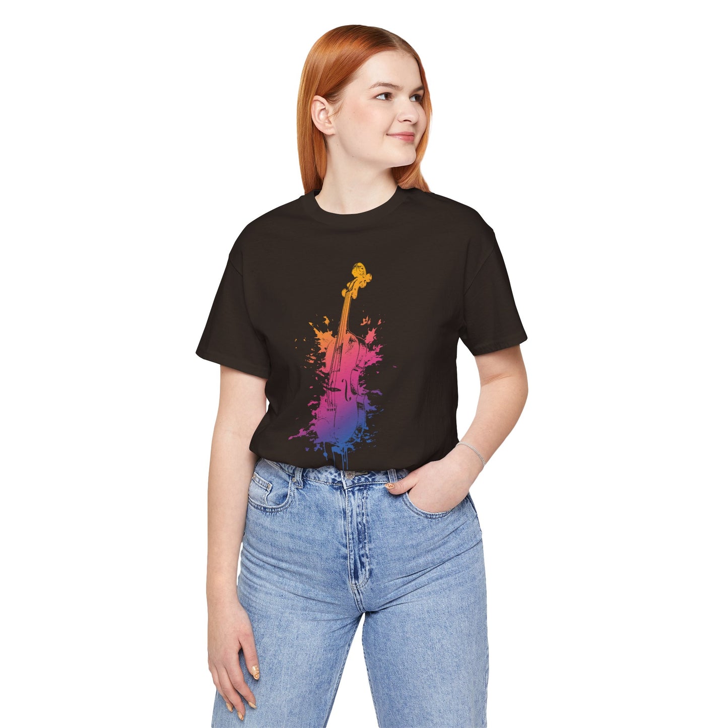 Colorful Violin Splash T-Shirt — Watercolor Musician Tee for Violinists & Music Lovers