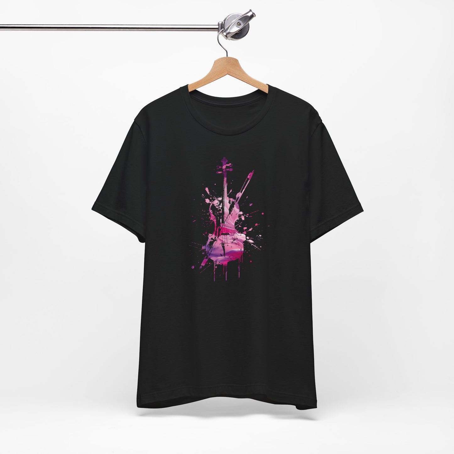 T-Shirt — Pink Watercolor Violin/Cello Graphic Tee