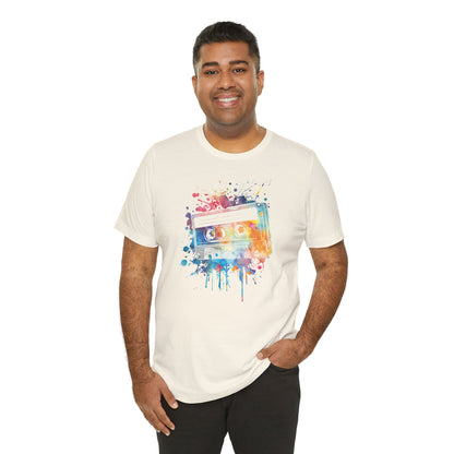 Retro Watercolor Cassette Tape T-Shirt — Vintage Music Tee
