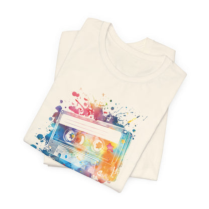 Retro Watercolor Cassette Tape T-Shirt — Vintage Music Tee