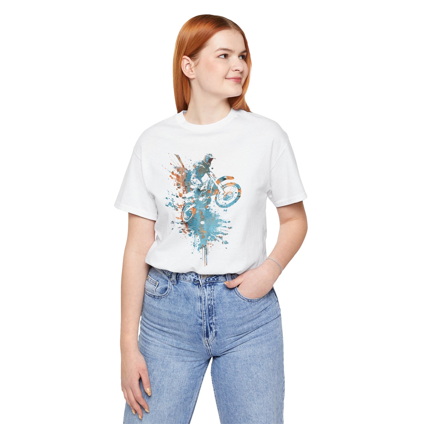 Motocross Splash Graphic Tee — Dirt Bike Rider Art T-Shirt