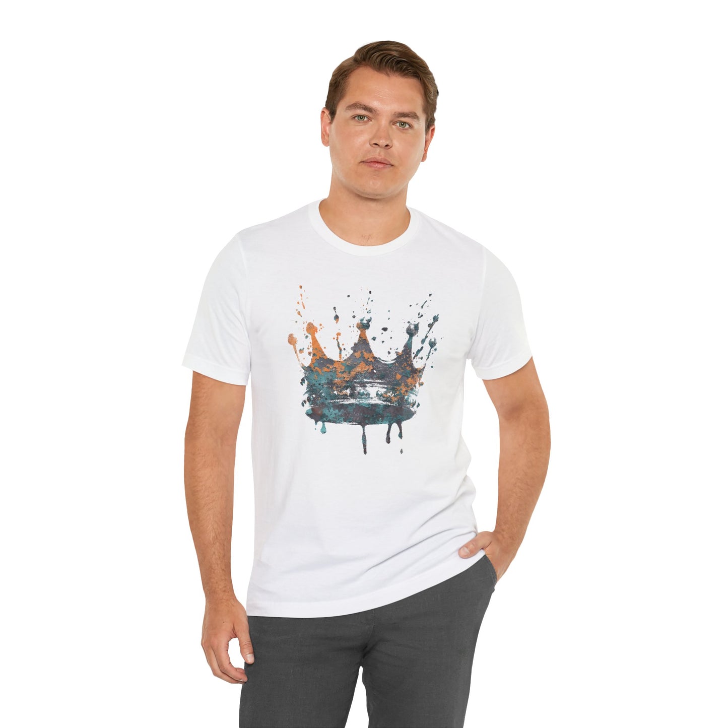 Weathered Kingdom T-Shirt — Watercolor Drip King Crown Graphic Tee