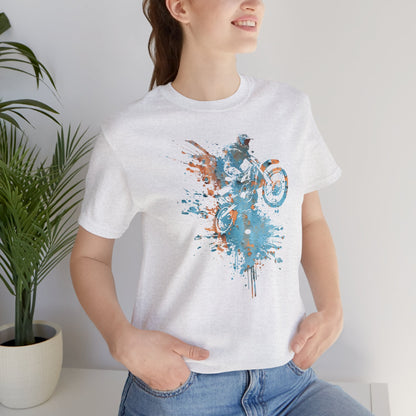 Motocross Splash Graphic Tee — Dirt Bike Rider Art T-Shirt