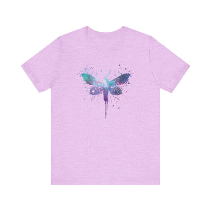 Galaxy Moth Graphic Tee - Watercolor Splatter Butterfly T-Shirt