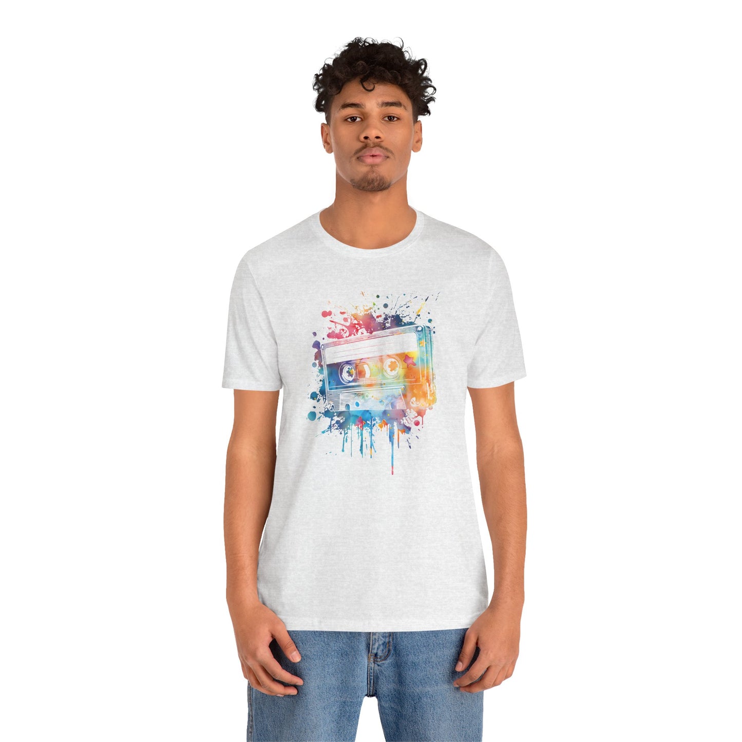 Retro Watercolor Cassette Tape T-Shirt — Vintage Music Tee