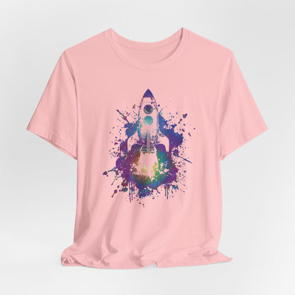 Rocket Ship T-Shirt — Colorful Space Launch Graphic Tee