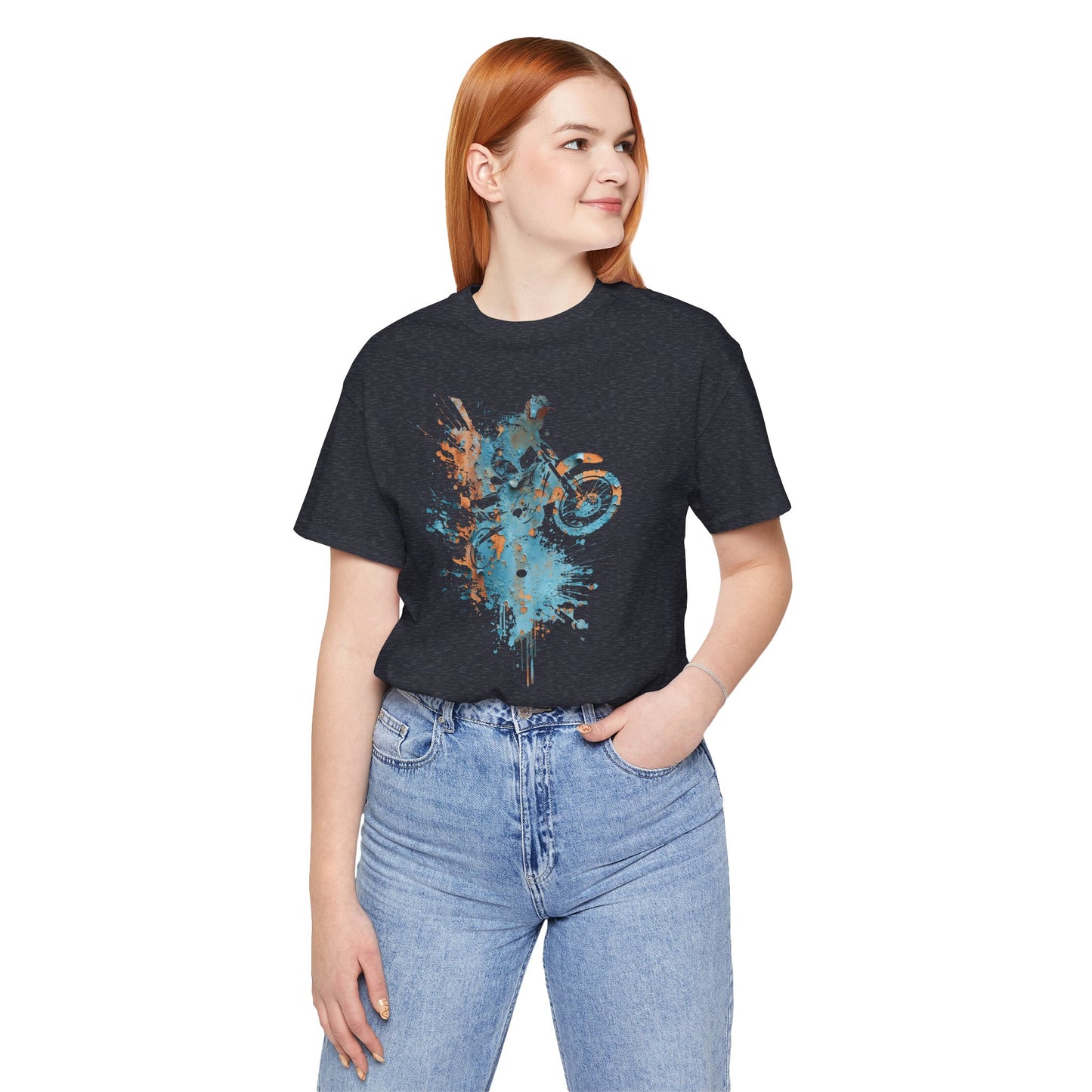 Motocross Splash Graphic Tee — Dirt Bike Rider Art T-Shirt