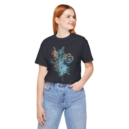 Motocross Splash Graphic Tee — Dirt Bike Rider Art T-Shirt