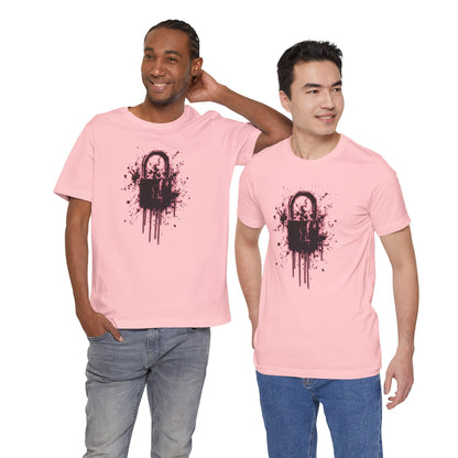 Locked Up Graphic Tee — Dark Splatter Lock Design
