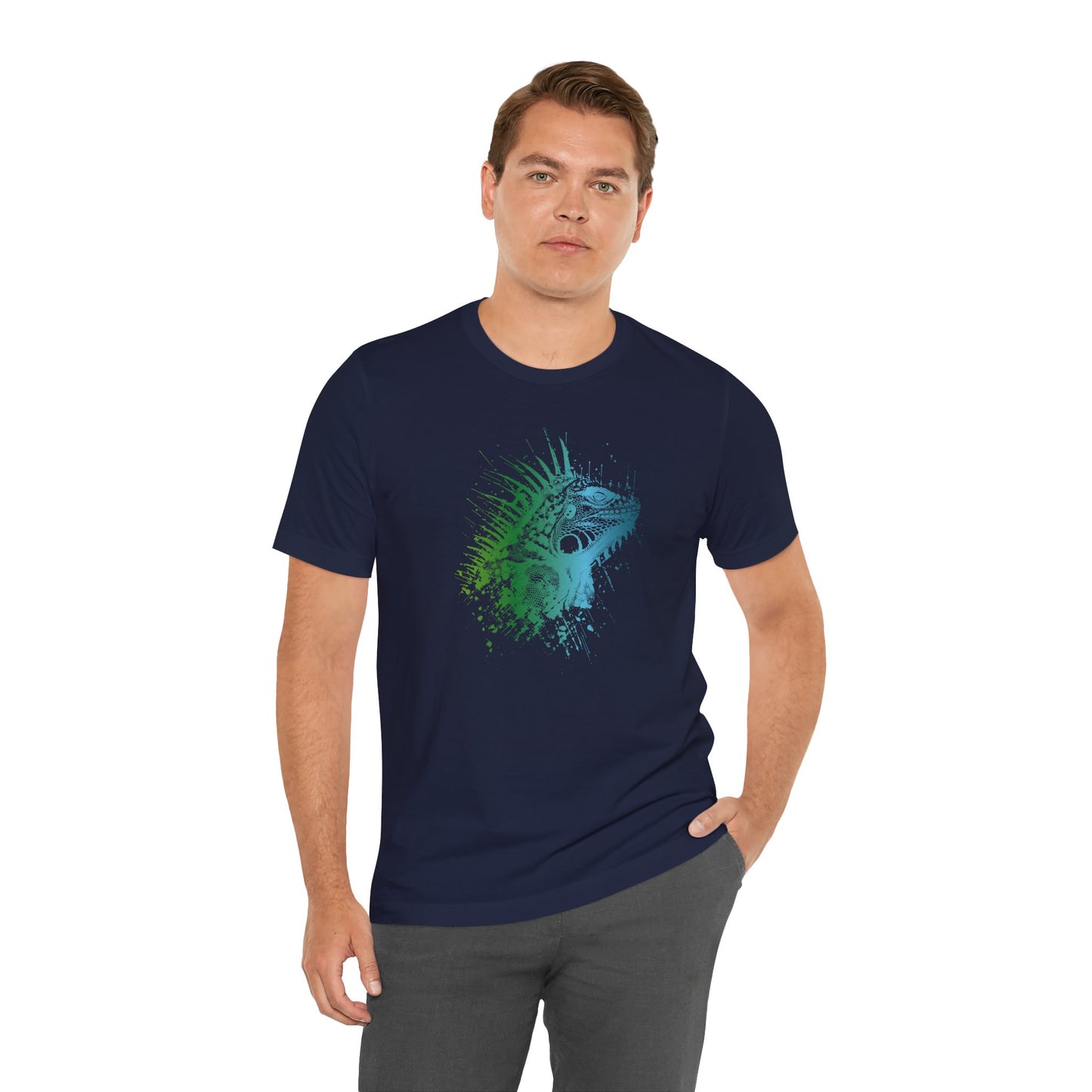 Iguana Splash T‑Shirt — Watercolor Reptile Graphic Tee