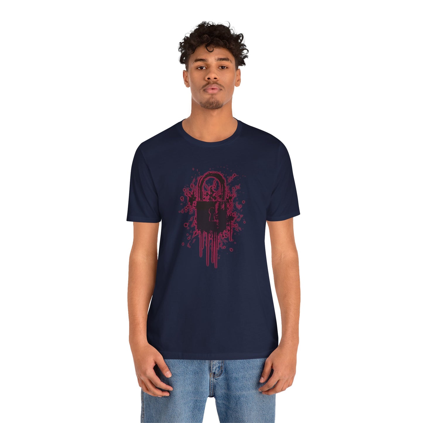 Locked Up Graphic Tee — Dark Splatter Lock Design