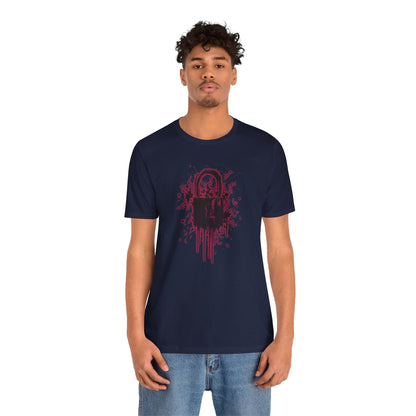 Locked Up Graphic Tee — Dark Splatter Lock Design