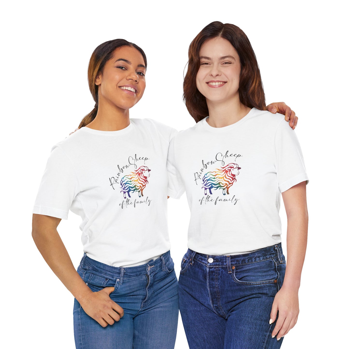 Rainbow Sheep T-Shirt — "Rainbow Sheep of the Family" Cute Pastel Graphic Tee