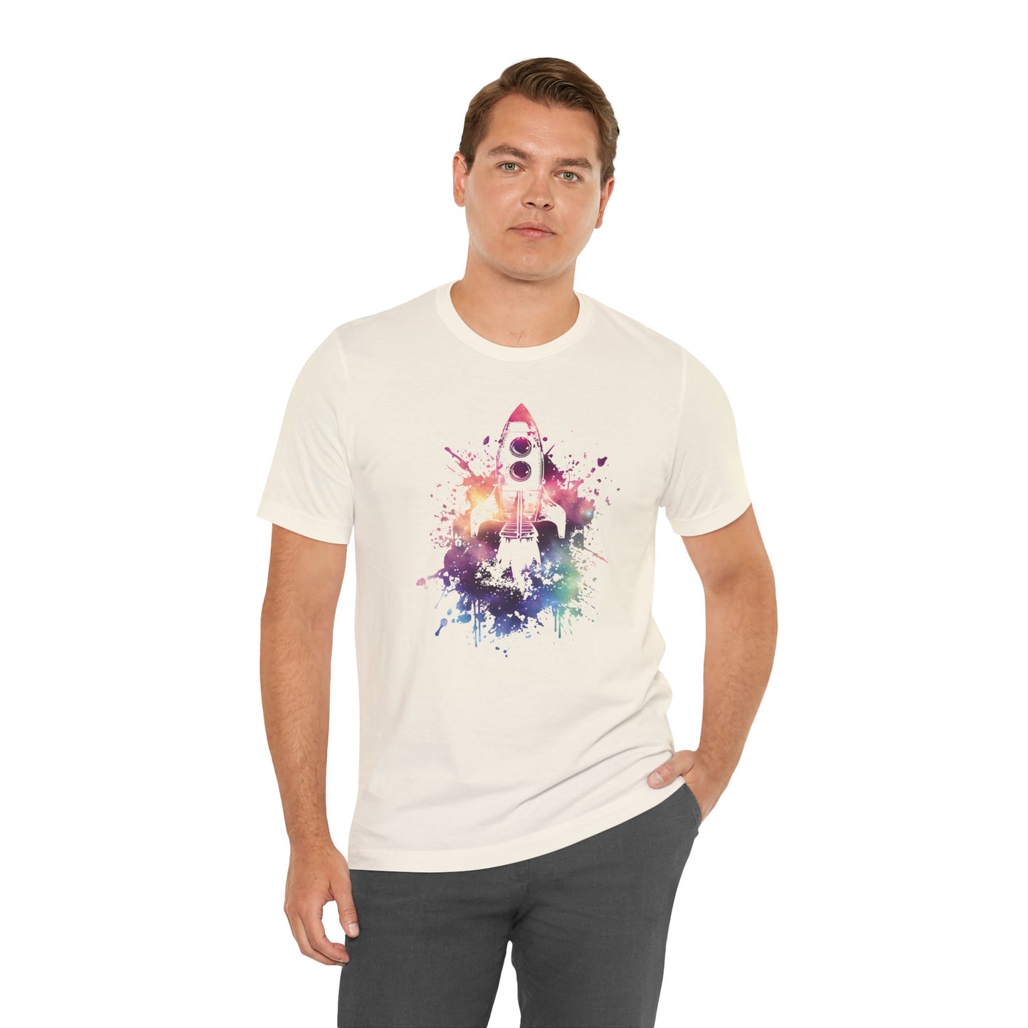 Rocket Ship T-Shirt — Colorful Space Launch Graphic Tee