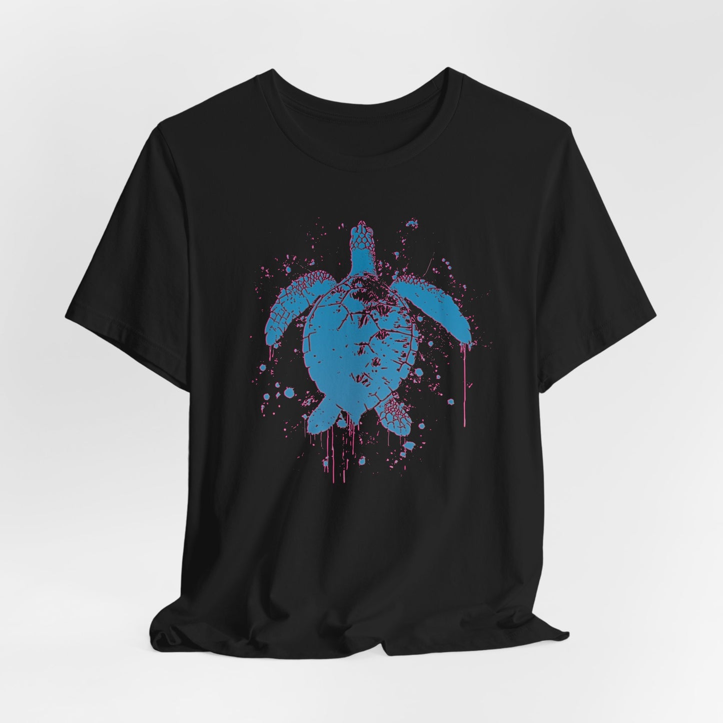 Blue Neon Sea Turtle T-Shirt — Ocean Beach Beachwear Tee