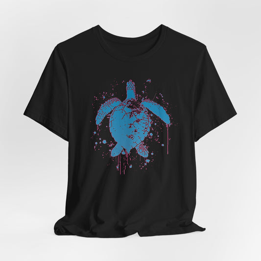 Blue Neon Sea Turtle T-Shirt — Ocean Beach Beachwear Tee